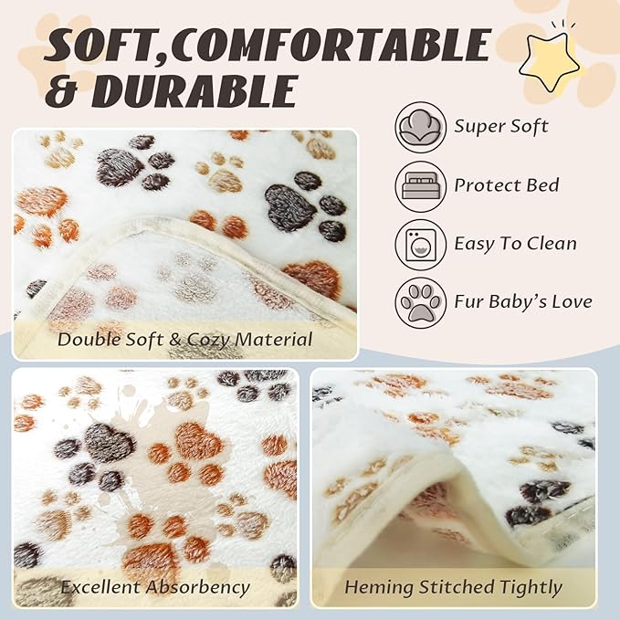 6 Pcs Absorbent Guinea Pig Blankets Washable Small Animal Fleece Bedding Cage Liners Reusable Pet Pee Pad Sleep Mat Pad Cover for Hamster Ferret Rabbit Chinchilla Hedgehog (16"x24")