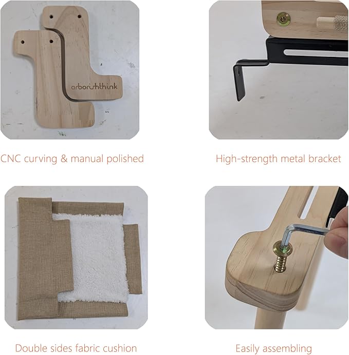 aborishthink Adjustable Cat Window Perch | Sturdy Cat Hammock Window Seat Durable Wood & Metal Frame | Breathable Cover | Ideal for Large & Heavy Cats | Easy Installation for Windowsill