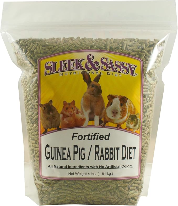 SLEEK & SASSY Fortified Guinea Pig & Rabbit Food (4 lbs.)