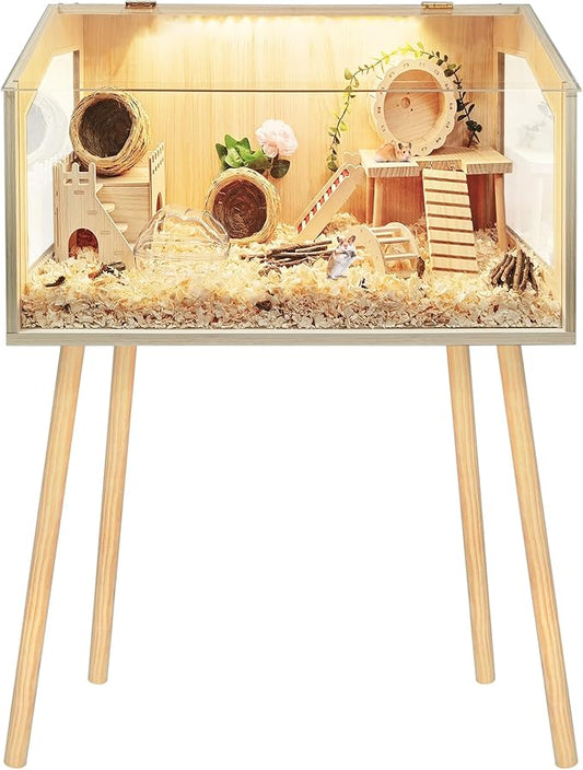 Hamster Cage with Legs, Guinea Pig Cages Chew Proof, Hamster House, Hamster Cages and Habitats, 24" L x 16" W x 40" H