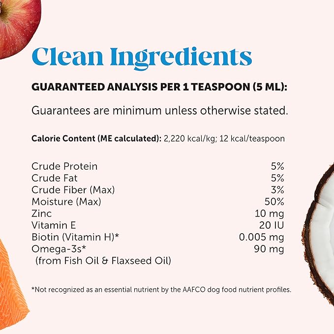 Dog Skin and Coat Supplement with Salmon Oil for Dogs - Allergy Itch Relief + Skin & Coat Health, Dog Food Topper Bone Broth with Salmon Oil, Collagen, Biotin + Vitamin E (12 oz)