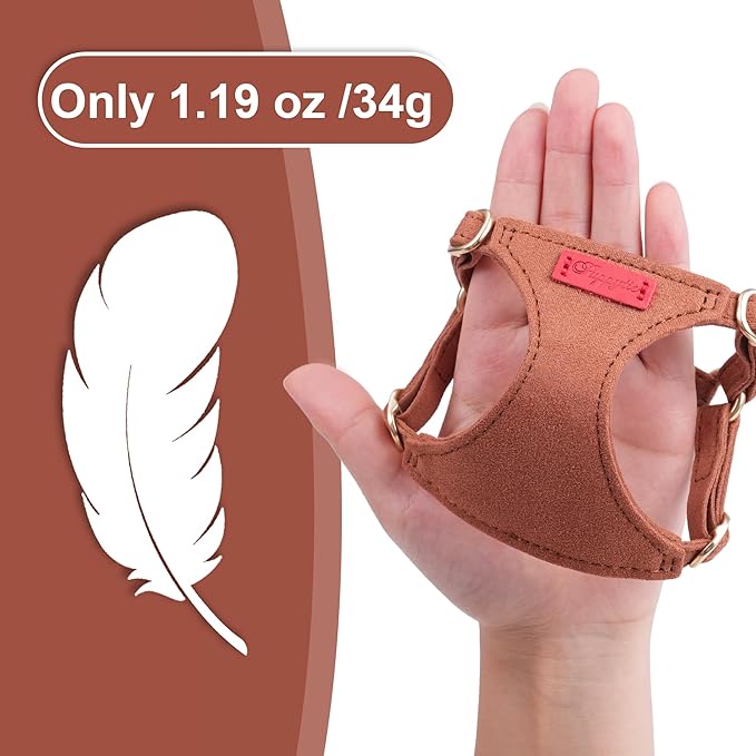 Puppytie No Pull Dog Harness with Multifunction Dog Leash,Soft Adjustable No Choke Escape Proof Pet Harness Vest for Medium Dogs or Large Dogs,Brown Caramel,M