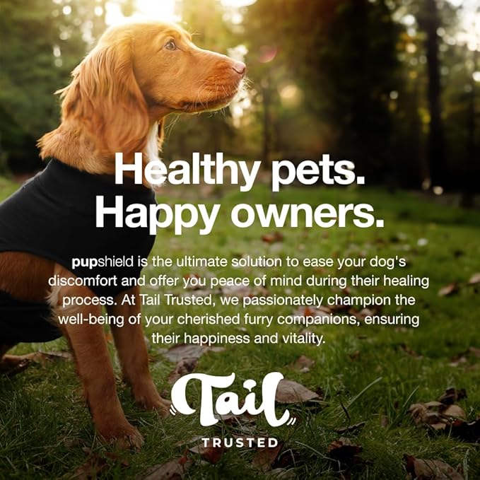 PupShield - Dog Surgery Recovery Suit Male and Female - All Dog Sizes - Easy to Use Anti Licking Design Breathable Comfortable - Spay & Neuter Recovery Suit, Surgical Onesie - Cone Alternative