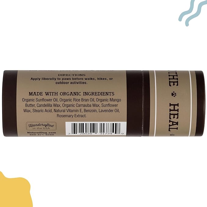Natural Dog Company PawTection Balm for Dogs, Dog Paw Protector, Moisturizing Dog Paw Balm for Dry, Cracked Pad, Protects Paw from Extreme Weather, Paw Lotion for Allergies & Itching (2 oz Stick)