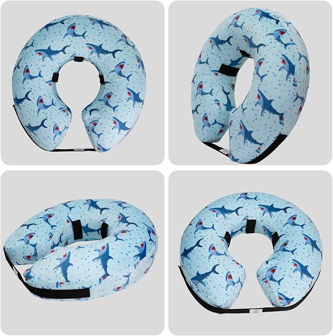 CuteBone Inflatable Dog Donut Collar with Removable Soft Fleece Covers for Small/Medium/Large Dogs and Cats After Surgery GWB05M
