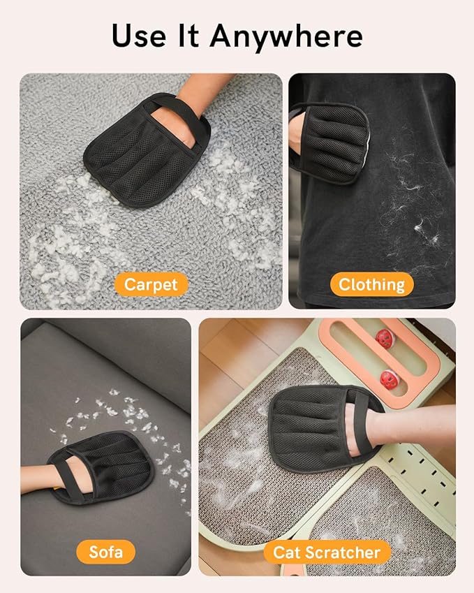 2025 Newly Upgraded Pet Hair Removal Gloves for Cats & Dogs, Electrostatic Grooming Gloves for Pet Hair, Five-Finger Reusable Pet Hair Remover Tool for Clothes, Bed, Couch, Carpet, 1 Pcs