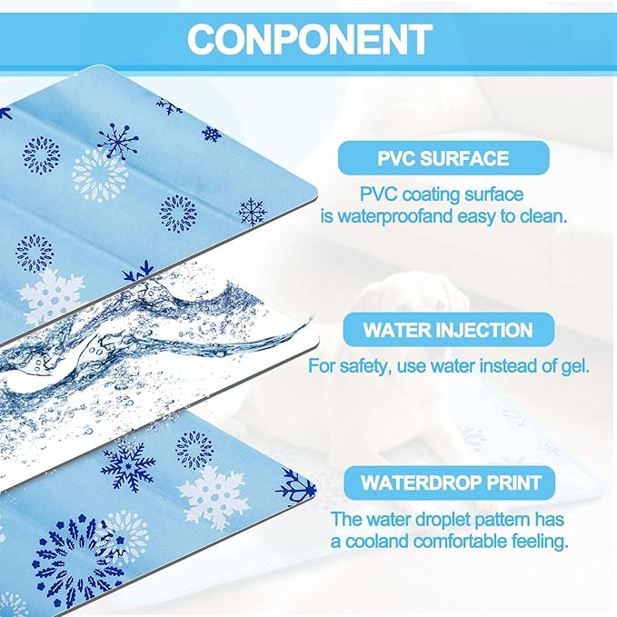 Dog Cooling Mat, Cooling Mat for Dogs & Cat, Provides Instant Relief for Small, Medium, Large Dogs, Washable, Non-Slip Design, Perfect for Hot Summer Days to Keep Pets Comfortable(M 19.6''*23.6'')