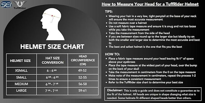 TuffRider Starter Basic Horse Riding Helmet | Comfortable Protective Equestrian Head Gear - SEI Certified