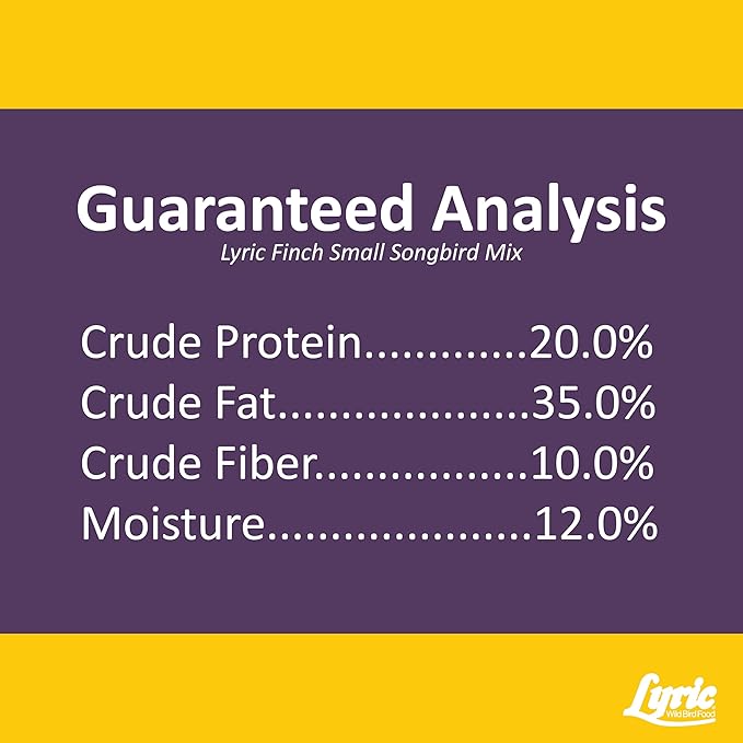 Lyric Finch - Small Songbird Wild Bird Seed - Attracts Goldfinches, House Finches, Purple Finches & More - 5 lb. Bag