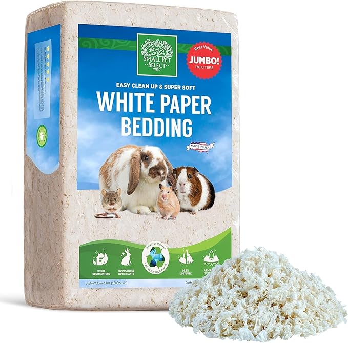 Small Pet Select Unbleached White Paper Bedding, 178L
