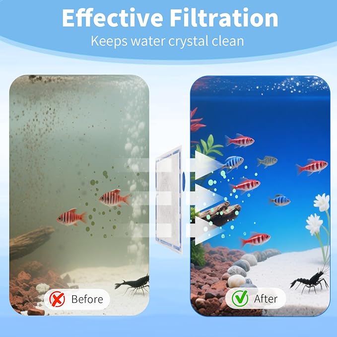 4 Packs Small Aquarium Filter Cartridges Replacement Filter Pad Compatible with QuietFlow E Internal Power Filter 10 and 1/2.5/5 Gallon Minibow Aquarium Filters