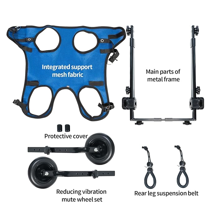 Pet Wheelchair for Leg Support Helps Senior, Wheelchair for Back Legs,Adjustable Pet Cart,Assist a paralyzed pet get Back on its feet,Support Leg Brace and Hip(Small)