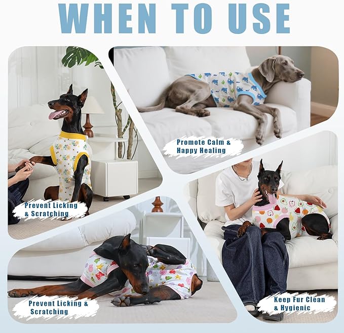 Recovery Suit for Dogs After Surgery, Professional Dog Surgical Suit for Female Spay, Male Neuter, E-Collar & Cone Alternative Dog Onesie for Abdominal Wounds Skin Disease, Blue, XL