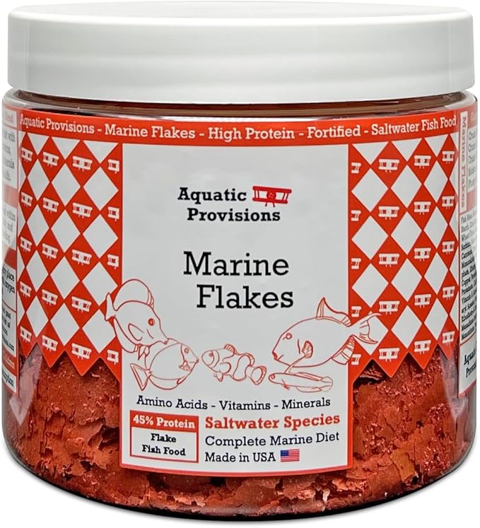 Marine Flakes Fish Food 1.77 oz, for Saltwater Aquarium Species