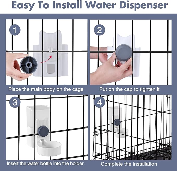 Rabbit Water Bottles 33oz Hamster Water Bottle Hanging Guinea Pig Water Dispenser No Drip Bunny Supplies for Small Pet Animal