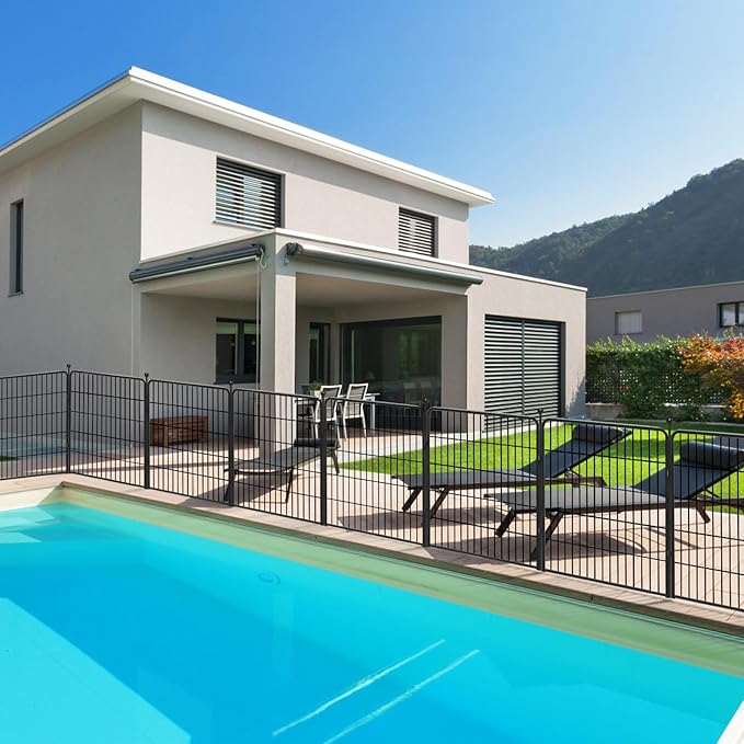 Dog Playpen 32 inch 12 Panels Indoor Dog Pen for Medium/Small Dogs Heavy Duty Metal Dog Fence Outdoor for Yard, Puppy Playpen with Door Portable Pet Fence for RV Camping Yard