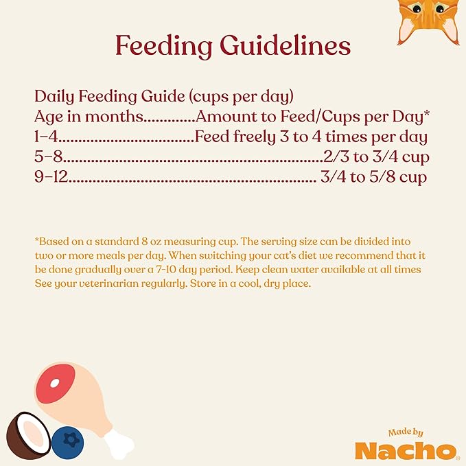 Made by Nacho Kitten Dry Kibble Infused with Bone Broth, Healthy High Protein Cat Food, Cage-Free Chicken and Chicken Liver, 4lb Bag