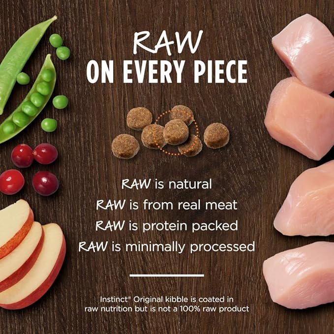 Instinct Original Dry Cat Food, Raw Coated Kibble, High Protein, Grain Free Recipe - Real Chicken, 11 lb. Bag