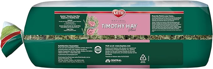 Kaytee All Natural Timothy Hay Plus Rose & Thyme for Guinea Pigs, Rabbits & Other Small Animals, 24 Ounce