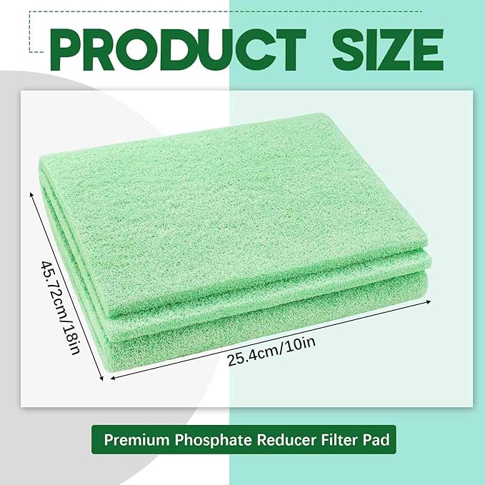 Treela 10 x 18 Inch Phosphate Reducer Filter Pad Fish Tank Filter Pads Phosphate Remover Aquarium Cut to Fit for Aquariums and Pond Reducing Infused Media