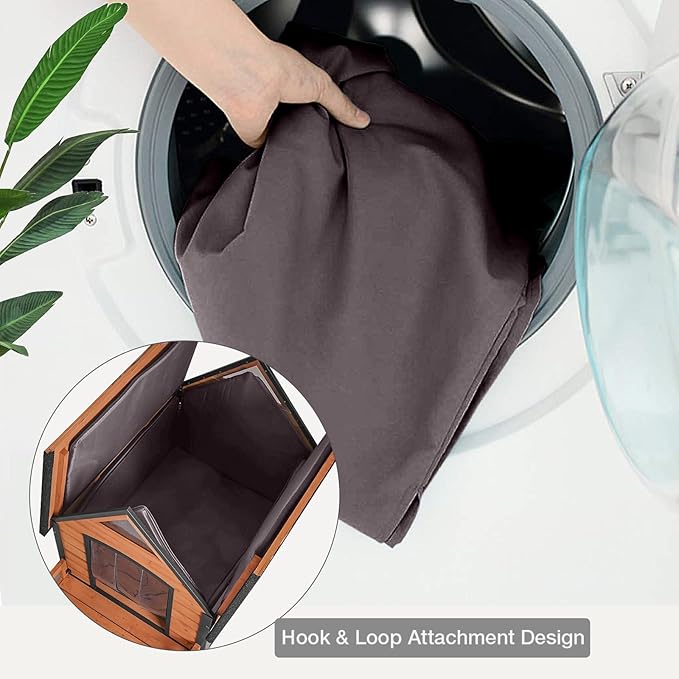 Dog House Outdoor, Weatherproof Wooden Dog Kennel Indoor for Small Medium Large Dogs, 50.87" L Insulated Large Dog Shelter for Winter