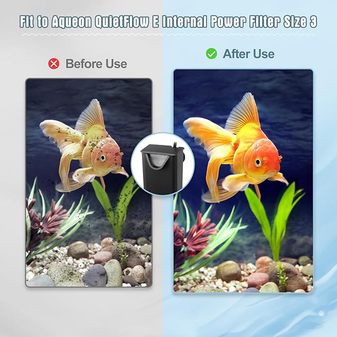 Erreloda 15 Packs Extra Small Filter Cartridges Replacement Compatible with Aqueon QuietFlow E Internal Power Filter Size 3