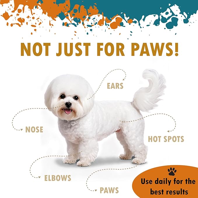 Natural Dog Paw & Nose Balm – Moisturizing Paw Wax with Dead Sea Minerals | Lick-Safe, Organic Balm for Dry, Cracked Paws & Dry Noses | Heat, Ice & Terrain Protection – 1.75 oz