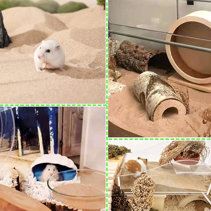 Hamster Bath Sand, 15.4lb Dust Free Desert Sand or Potty Litter Sand for Hamster Chinchillas Gerbil Syrian Mice Small Animals(Beige)