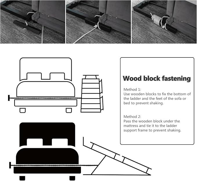 Pet Ramp Folding Portable Wooden Dog & Cat Ramps for Couch or Bed, Including Non Slip Mat & Safety Side Rails, 64.2 Inch Long and Height Adjustable from 13.4 Inch to 38 Inch Up to 110 Lbs