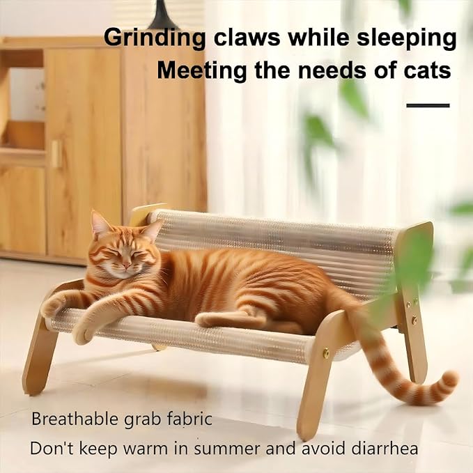 Scratcher Bed,Scratcher Couch,Scratcher Lounger,for Indoor Cats,Sisal Scratcher 2 in 1 Cat Couch, Wear-Resistant Scratching Lounge Chair,Additional Gift Sisal Scratcher