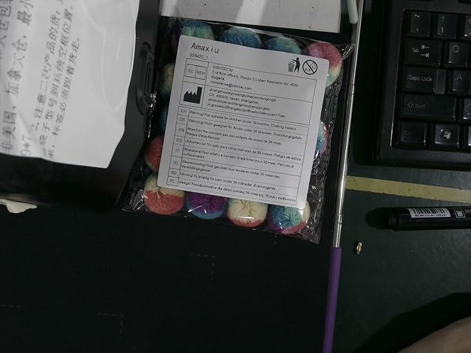 1.2 in Colorful Cat Pom Pom Ball Toys, 20 Pcs Rainbow Cat Toy Balls Soft Plush Cat Ball Interactive Training Ball for Indoor Cats & Kittens