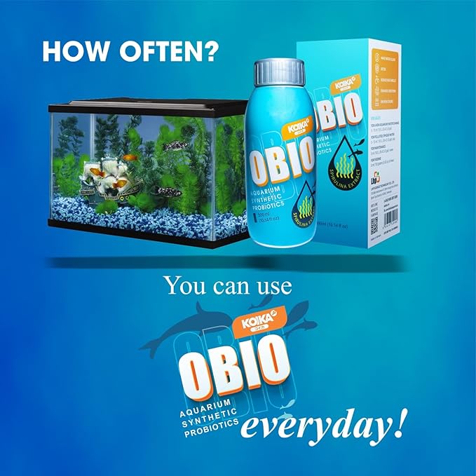 KOIKA OBIO Aquarium Water Treatment, Quick Effect (After 8-10 Hours), Improvement of Digestion and Immune Systems, Enhance Growth of Fish & Shrimp (Liquid, 300ml (10.14 fl oz))