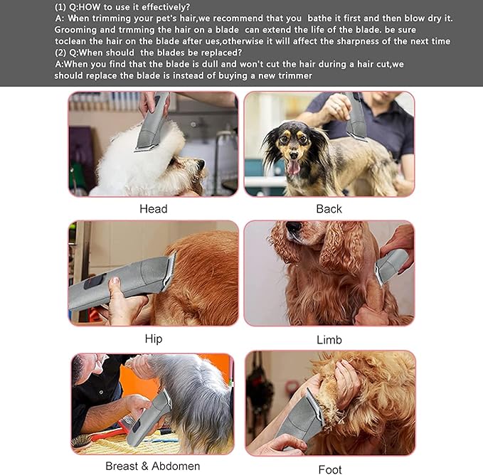 Audoc 4FC Blade Detachable Pet Clipper Replacement Blades, Ceramic and Stainless Steel, Compatible with Andis, Oster, and Wahl Clippers