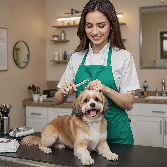 GLADOG 7" Premium 9CR Dog Grooming Scissors with Full Diamond Pivot Nut - Professional Straight Dog Scissors for Grooming, Ideal Dog Shears for Precise Trimming, Pet Grooming Scissors, Grooming Shear