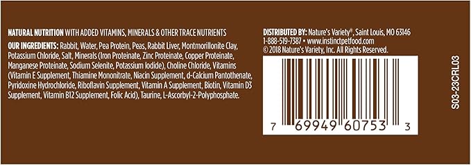 Instinct Limited Ingredient Diet, Natural Wet Cat Food, Grain Free Recipe - Real Rabbit, 5.5 oz. Cans (Pack of 12)