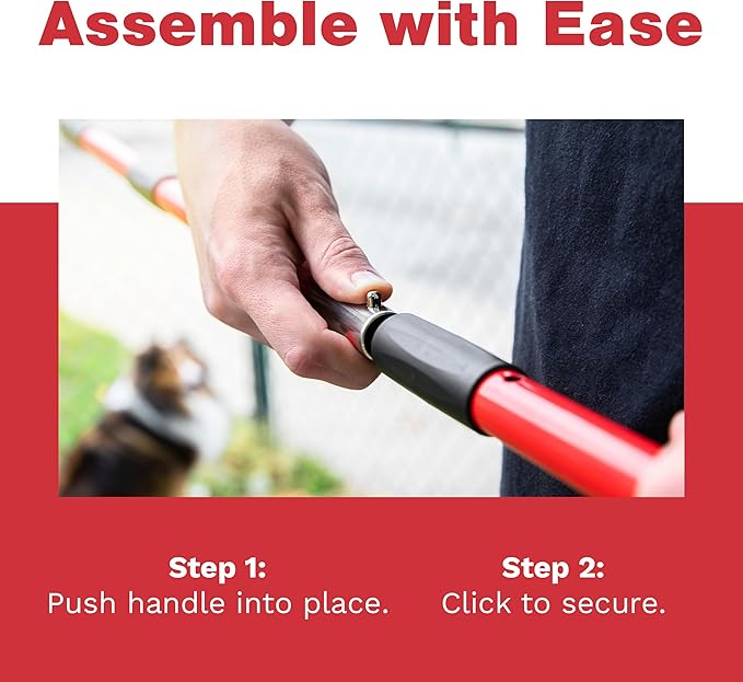 Pooper Scooper for Large Dogs, Small Dogs and Horses, Metal Poop Scooper Set with Long Handle Rake and Tray for Yard, Grass, Dirt or Gravel, Heavy Duty Aluminum Poop Picker Upper