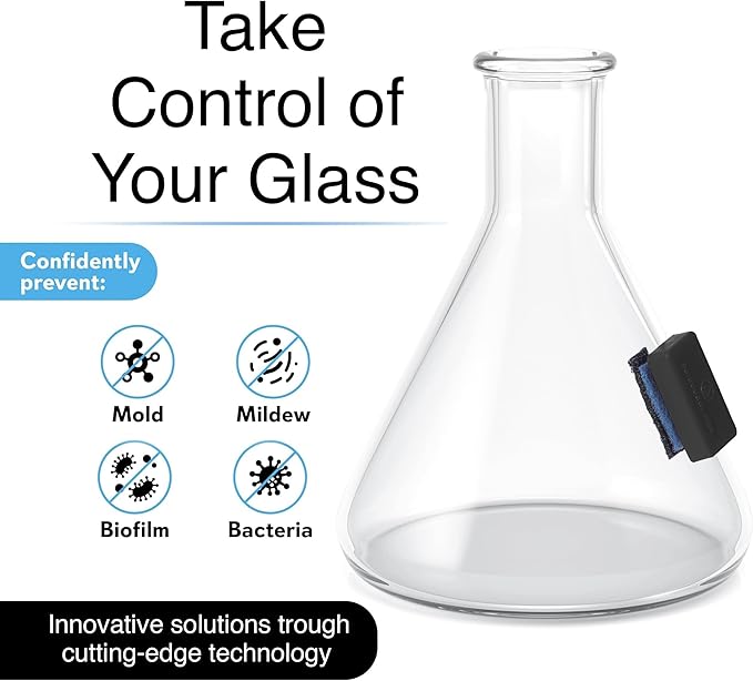 SNOWTREE Magnetic Glass Cleaner BoroBuddy | Glass Pieces, Bottles, Vases | Compact Design for Tighter Spaces & Smaller Glass Pieces | Double Sided | Black