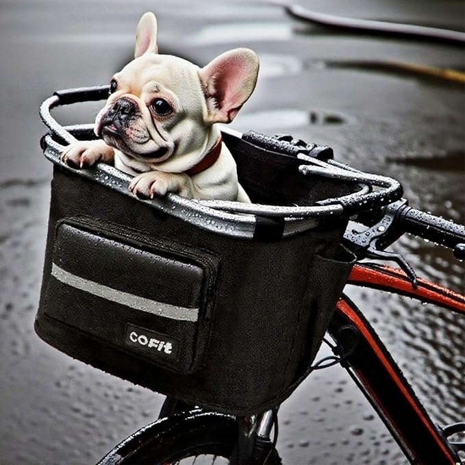 COFIT Detachable Bike Basket, Multi-Purpose Bicycle Handlebar Basket for Pet, Shopping, Commuter, Camping and Outdoor