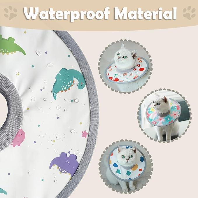 LOS ANDES Cat Recovery Collar - Adjustable Protective Alternative to Cat Neck Cones, Lightweight Elizabethan Collar for Kitten/Puppy