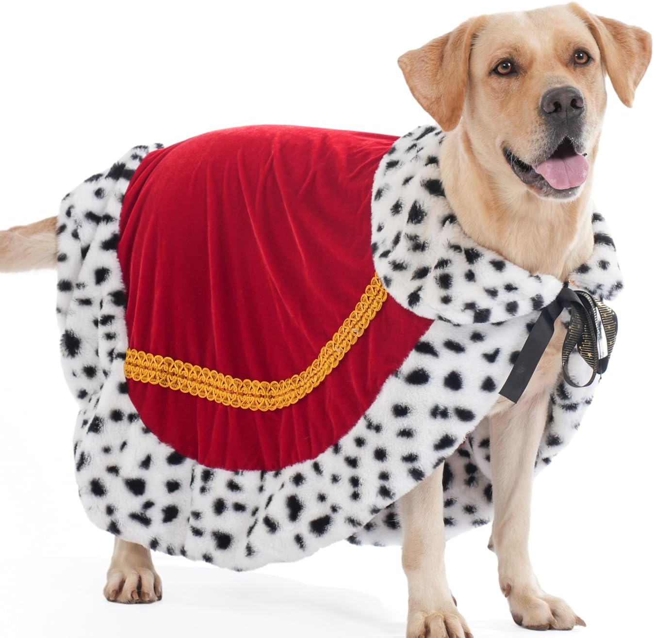 Lovelyshop pet Serial Lux Fur Red Cat Dog Cloak for Halloween Costumes, King Queen Prince and Princess Cosplay-(X-Small to X-Large)