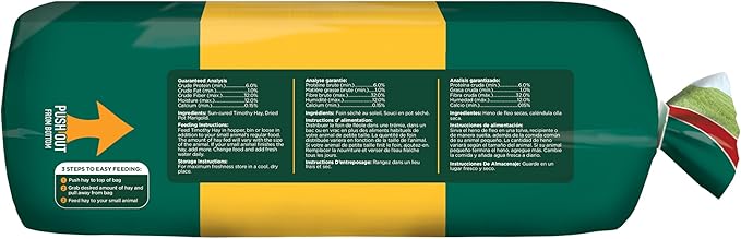 Kaytee All Natural Timothy Hay Plus Marigolds for Guinea Pigs, Rabbits & Other Small Animals, 24 Ounce