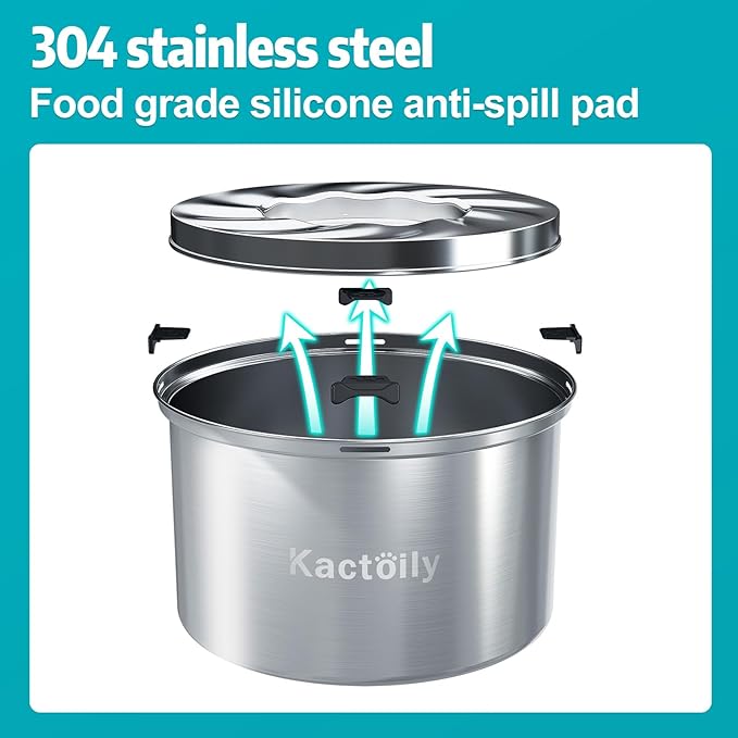 1.5 Gal Dog Water Bowl No Spill, 5.6L Slow Water Bowl for Large Dogs, Slow Drinking Dog Water Bowl Dispenser, Stainless Steel Dog Bowls for Messy Drinkers