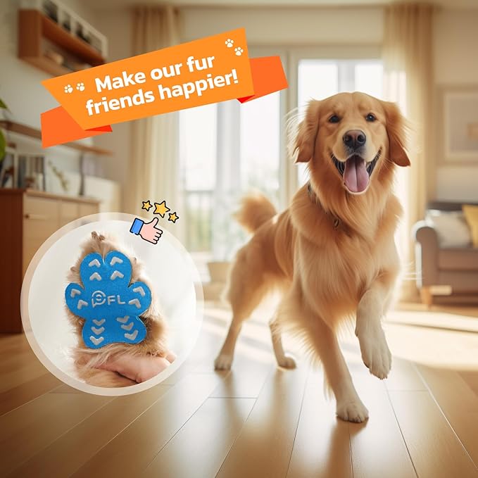 Anti-Slip Dog Paw Protector Pads for Senior Dogs, Dog Paw Blue Stickers with Strong Traction on Hardwood Floor, Dog Essentials,12sets(48pcs) S(4-10lbs)