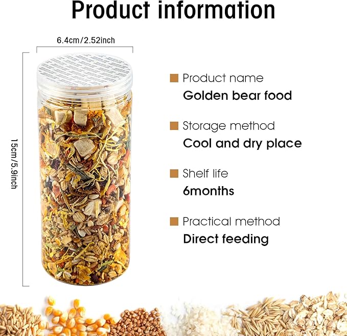 Gourmet Hamster & Gerbil Food, Dry Food for Hamsters-Supports Healthy Digestion and Healthy Teeth Unique Edible Treats for Guinea Pigs, Hamsters, Gerbils