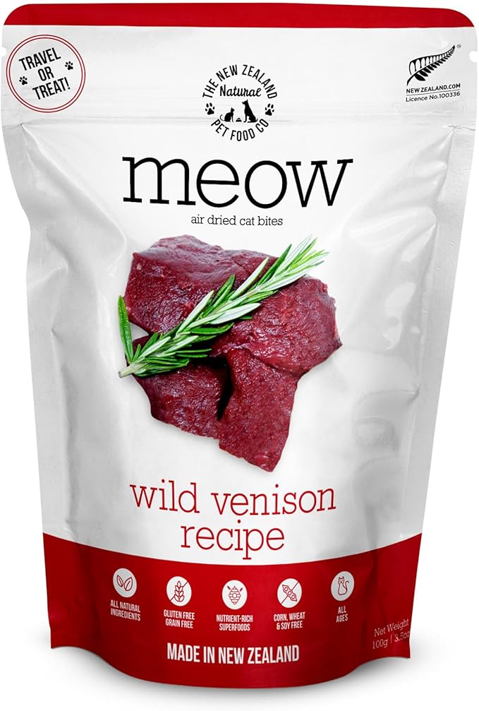 The New Zealand Natural Pet Food Co The New Zealand Natural Pet Food Meow Venison Air Dried Food Travel/Treat 3.5oz