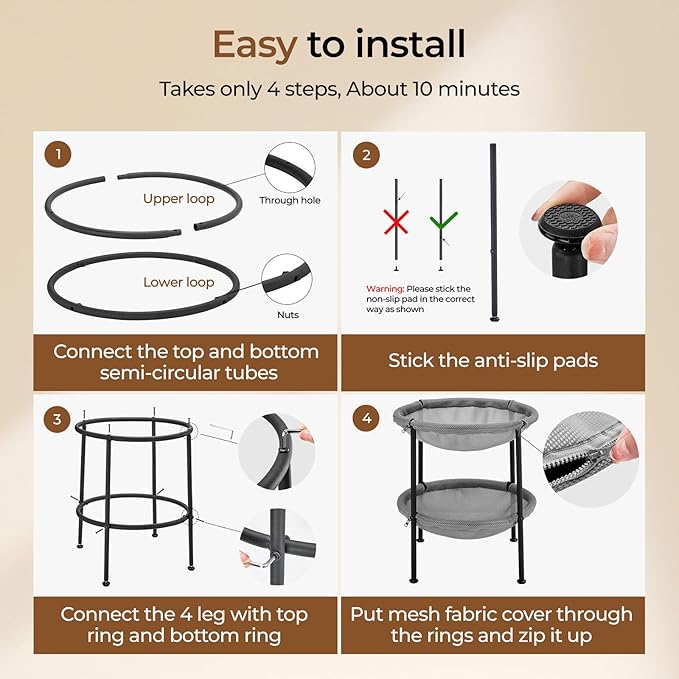 Double Cat Hammock Bed,Elevated and Raised Cat Beds for Indoor and Large Cats