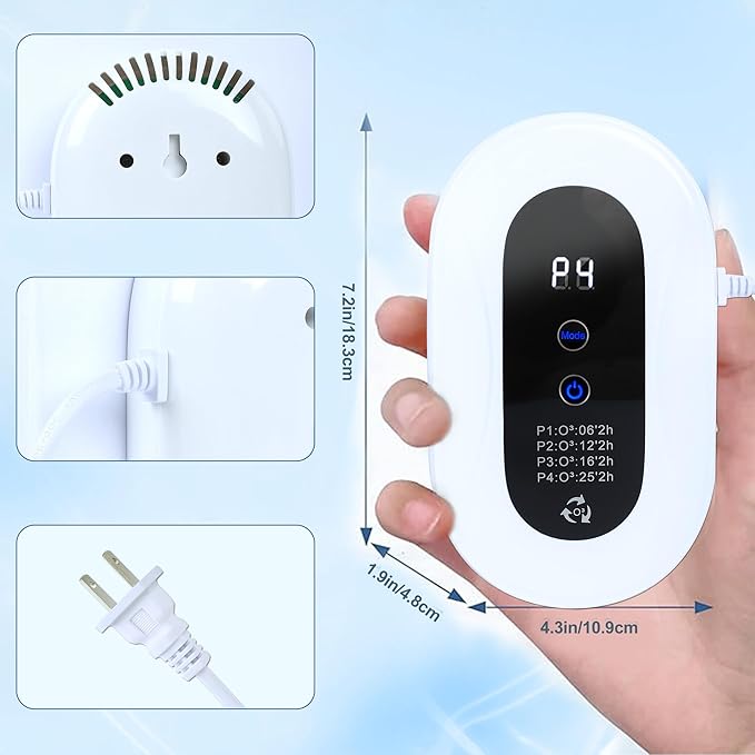 Home Air Purifier for 99% Strong Odor Pets Pooph Cat Litter Deodorizer Plug in Ionizers Air Freshener for Pets Litter Box Bathroom Kitchen Toilet Shoe Cabinet(1)