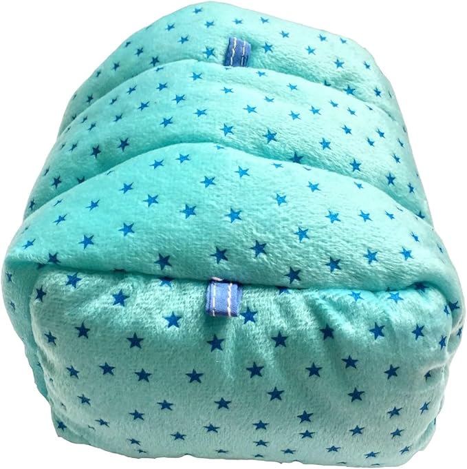 WOWOWMEOW Guinea Pig Cave Bed Small Animals Warm Cage Hanging Bed for Rat, Chinchilla, Hedgehog, Rabbit (L, Star-Blue)