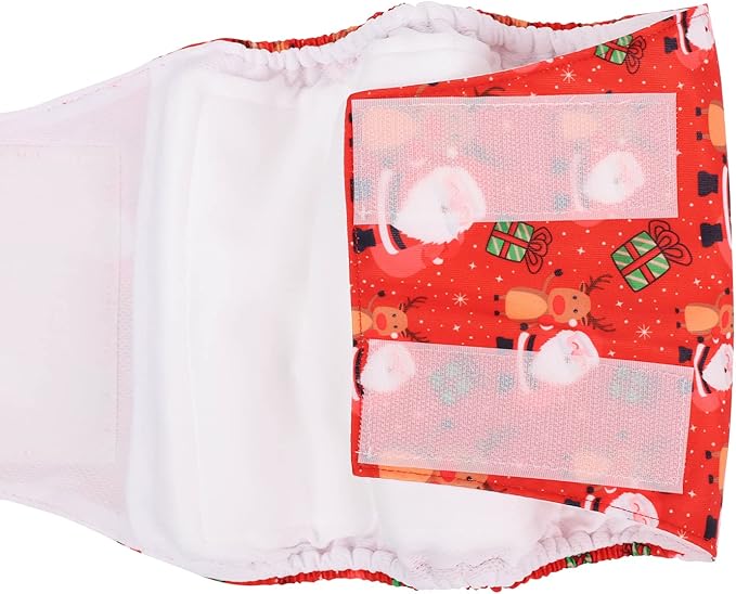 CuteBone Christmas Doggie Diapers for Male Dogs Large Dog Diapers Male DM34L