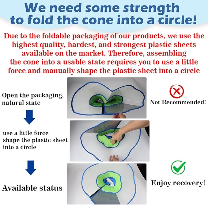 Hard & Heavy Plastic Dog Cone Collar Alternative for Extra Large Dogs(Adult Lab Golden GSD), Pet Neck Head Protective Cone Anti-Lick, Adjustable Elizabethan Recovery Collar Cone of Shame for Healing